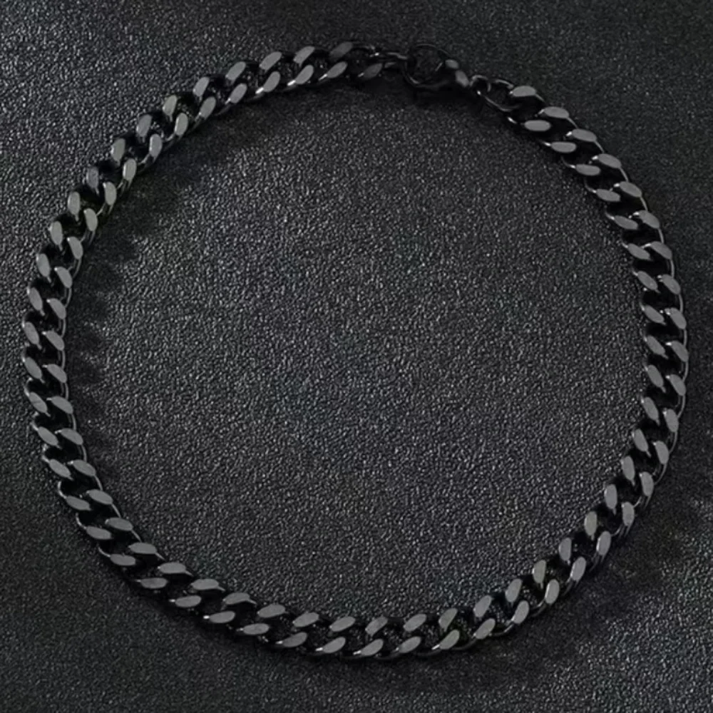 Black Stainless Steel Cuban Chain Necklace - Picture 4 of 9